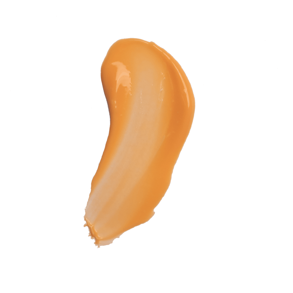 Orange krämstrek av Age Defence BODY Cream visar den rika, glänsande texturen på vit bakgrund