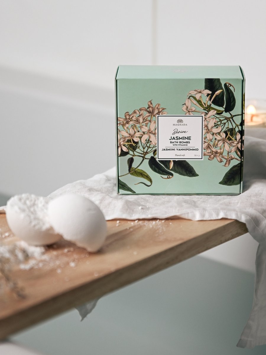 Divine Jasmine Bath Bomb med Vitamin E - 4-pack | éclore