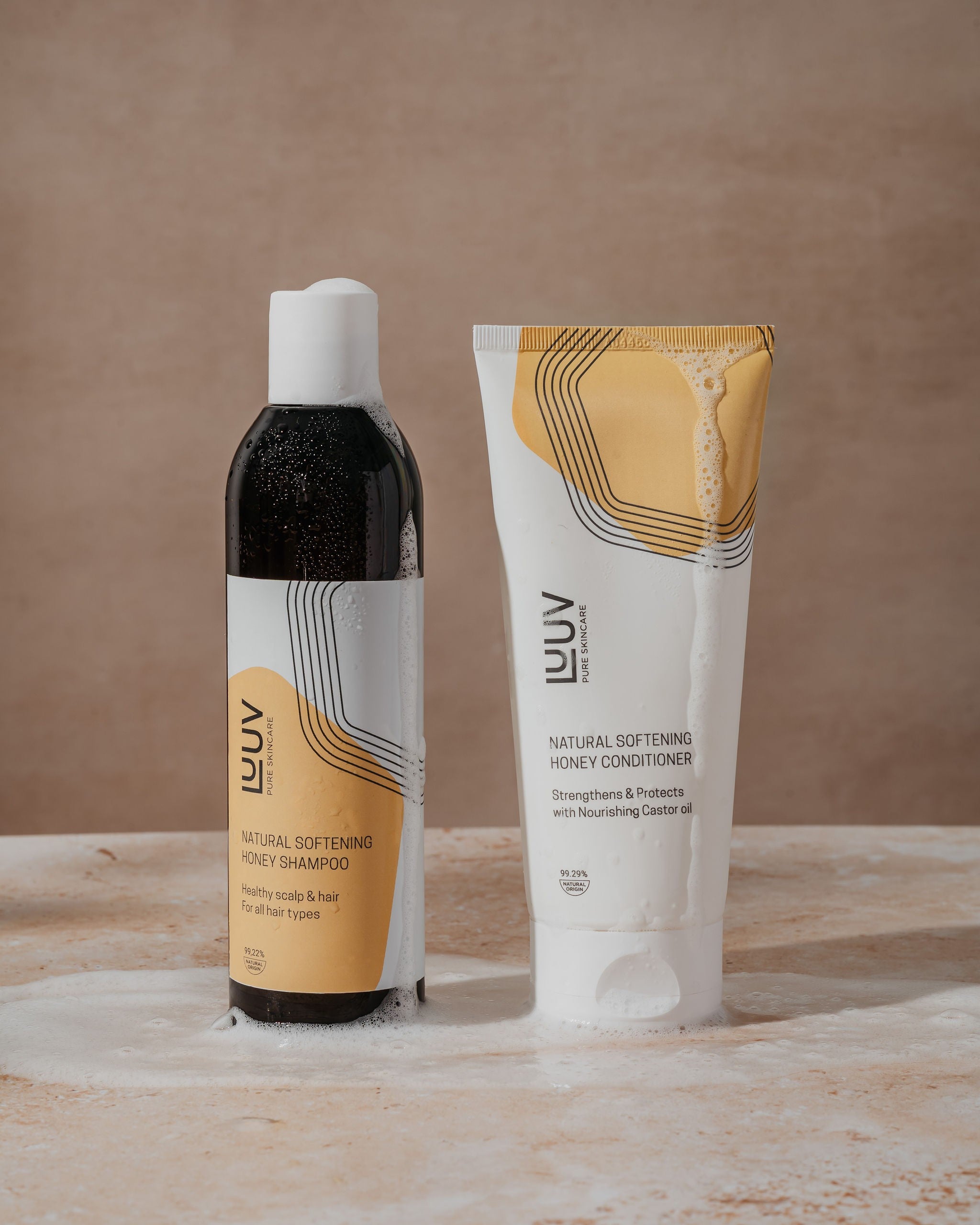 LUUV Natural Softening Honey Shampoo och Conditioner - Naturligt schampo och balsam med honung och ricinolja