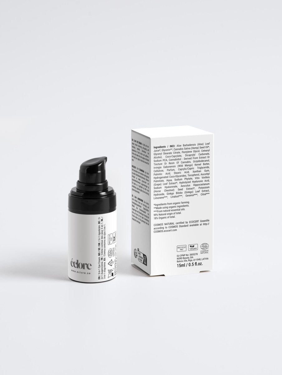 3-in-1 ikääntymistä ehkäisevä silmänympärysvoide miehille, 15 ml