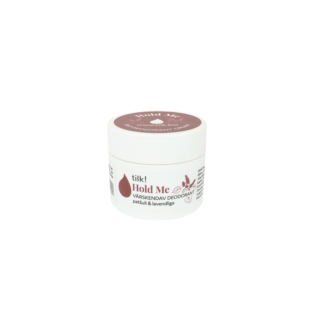 Vit burk deodorant utan aluminium från Tilk! med patchouli & lavendel, 30 ml