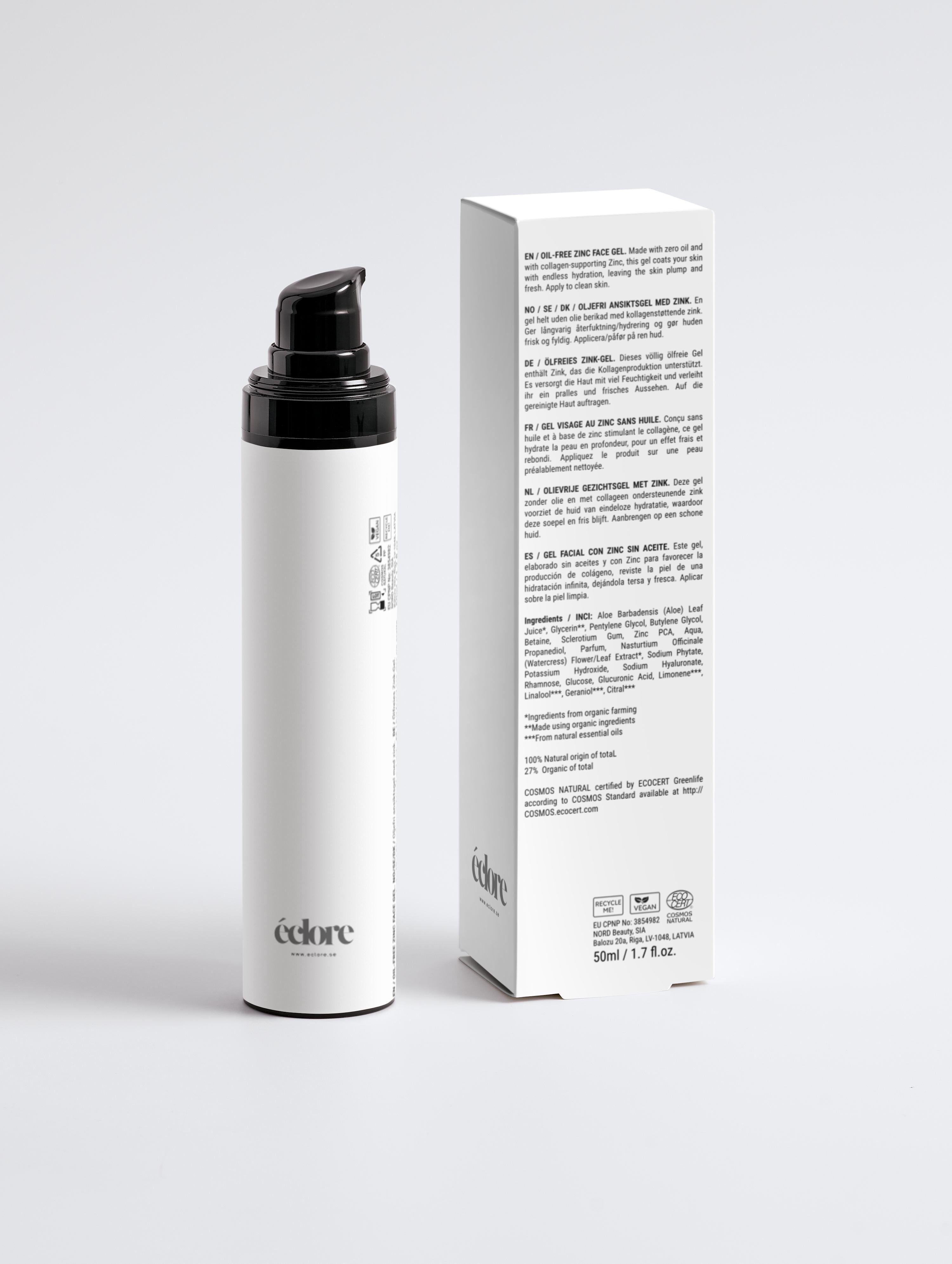 Oil-Free Zinc Face Gel for Men, 50 ml