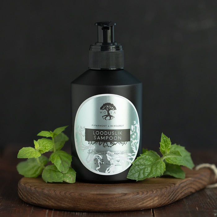 Pipparmintti & Bergamotti -shampoo – Sulfaatiton ja luomuraaka-aineilla, 200 ml
